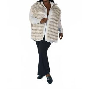 NEW TRICOT CHIC faux fur vest - plus in cream